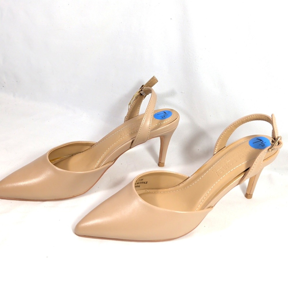 Cynthia Rowley Tan Petula Slingback Pumps; Pointed Toe Memory Foam Heel, NWT